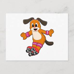 Hund som Skater med textbundna skal Vykort