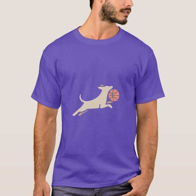 hund som skjuter hoops t shirt (Framsida)