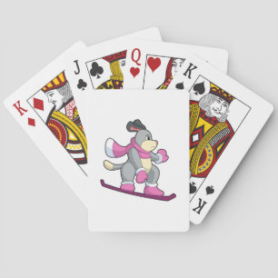 Hund som smuts-border med Sonowboard Casinokort