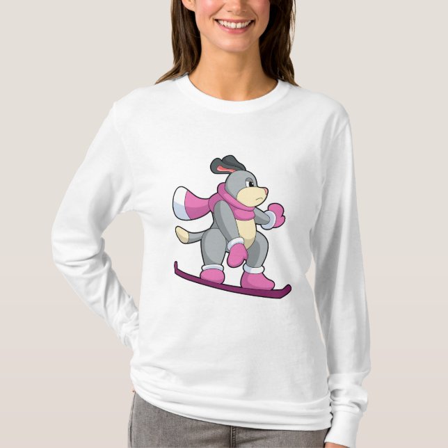 Hund som smuts-border med Sonowboard T Shirt (Framsida)