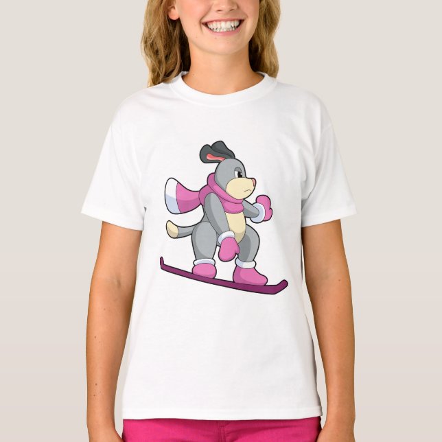 Hund som smuts-border med Sonowboard T Shirt (Framsida)