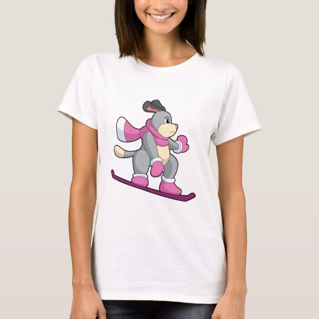 Hund som smuts-border med Sonowboard T Shirt (Framsida)