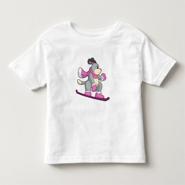 Hund som smuts-border med Sonowboard T Shirt (Framsida)