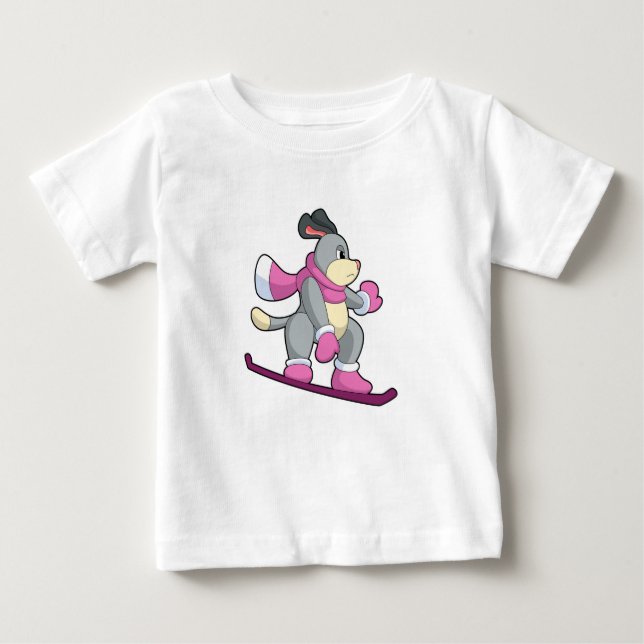Hund som smuts-border med Sonowboard T Shirt (Framsida)