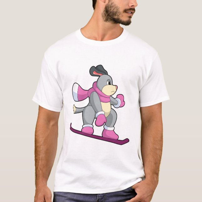 Hund som smuts-border med Sonowboard T Shirt (Framsida)