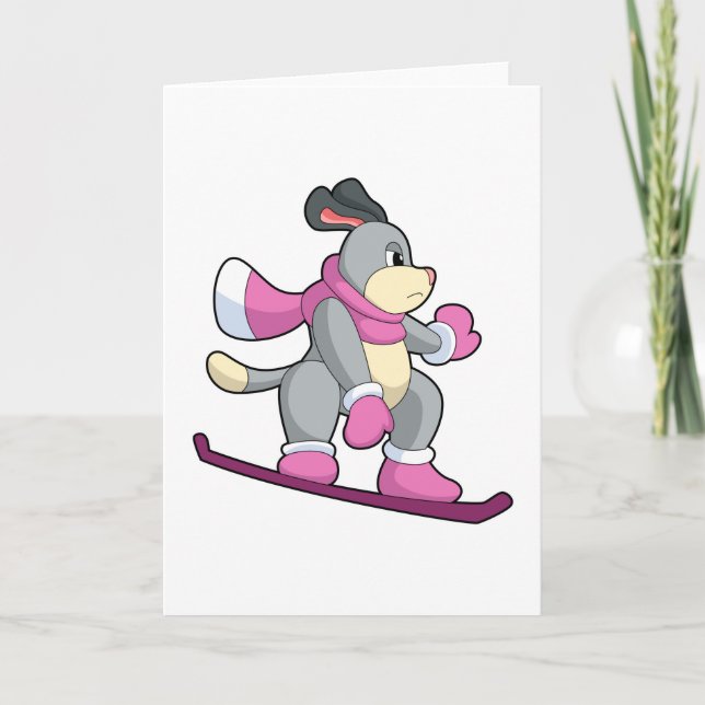 Hund som snöskidåkare med Sonowboard Kort (Framsida)