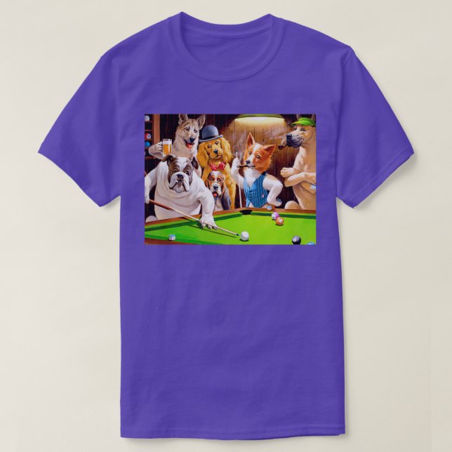 Hund som spelar miljardspel t shirt (Design framsida)