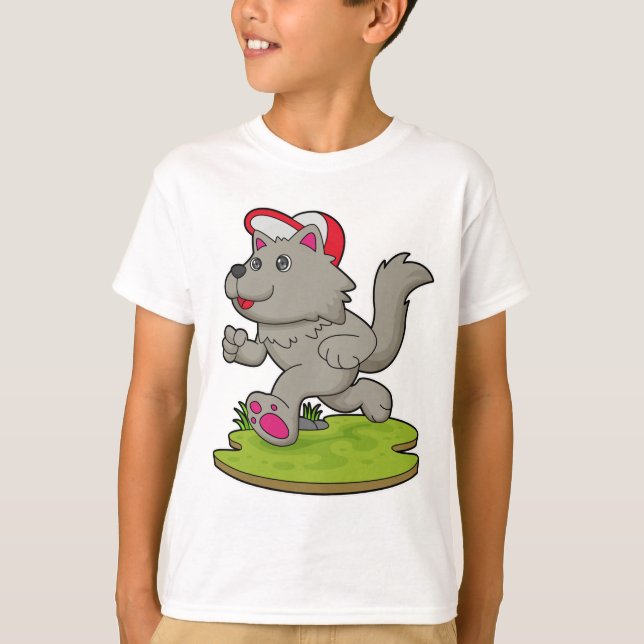 Hund som Springer med kap T Shirt (Framsida)