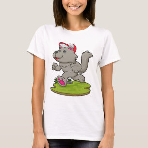 Hund som Springer med kap T Shirt