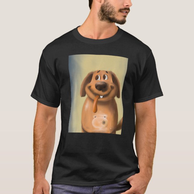 Hund som sticker ut tunga goofy hund t shirt (Framsida)
