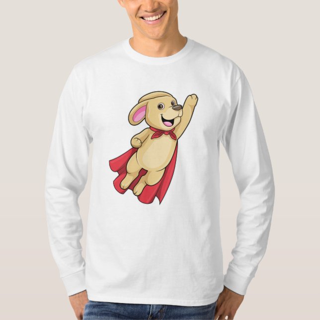 Hund som superhjälte med Kap T Shirt (Framsida)