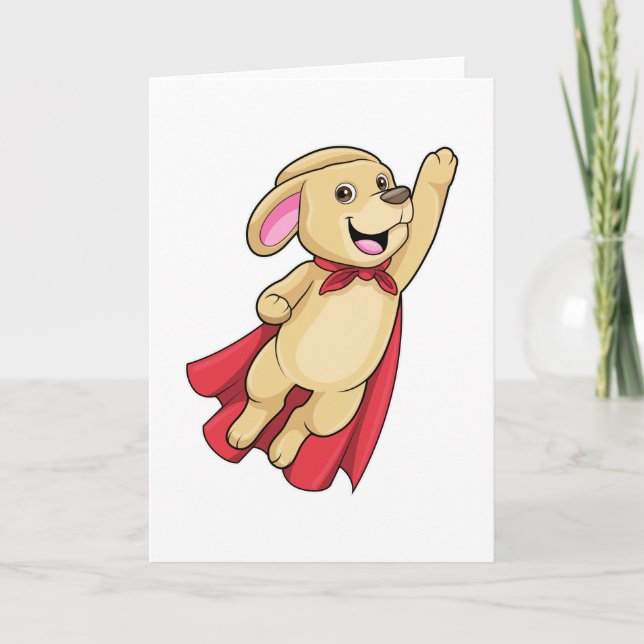 Hund som superhjälte med kappa kort (Framsida)
