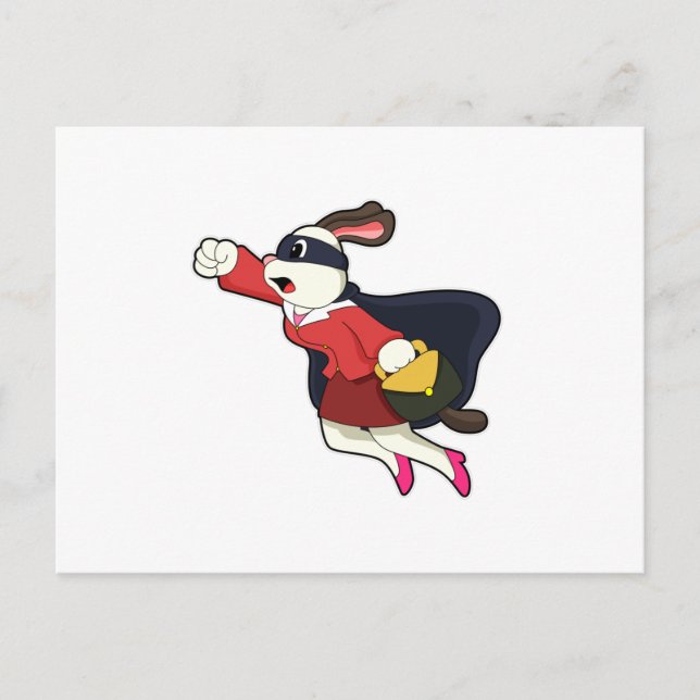 Hund som superhjälte sekreterare vykort (Framsida)
