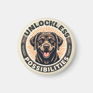 Hund som symboliserar optimism och oändliga möjlig magnet