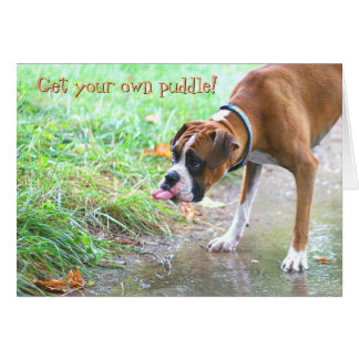 Hund som ut klibbar tungan med pölkortet hälsningskort