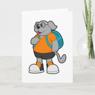 Hund som vandrare med ryggsäck kort