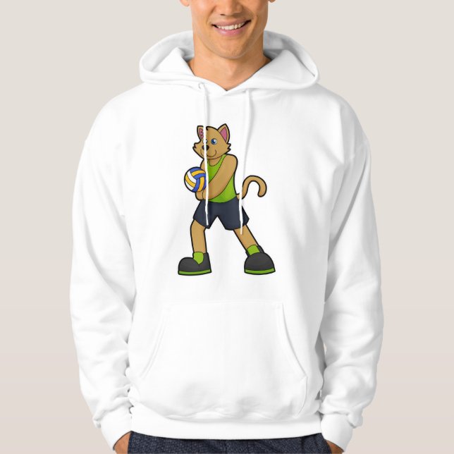 Hund som Volleyball-spelare med Volleyball Hoodie (Framsida)