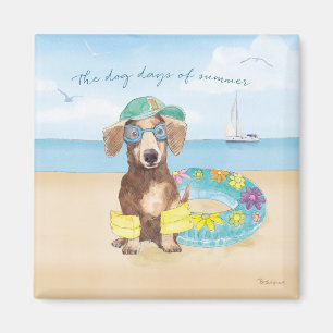 Hund sommardagar magnet