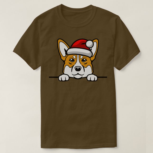 hund, söt jultomte (27) t shirt (Design framsida)