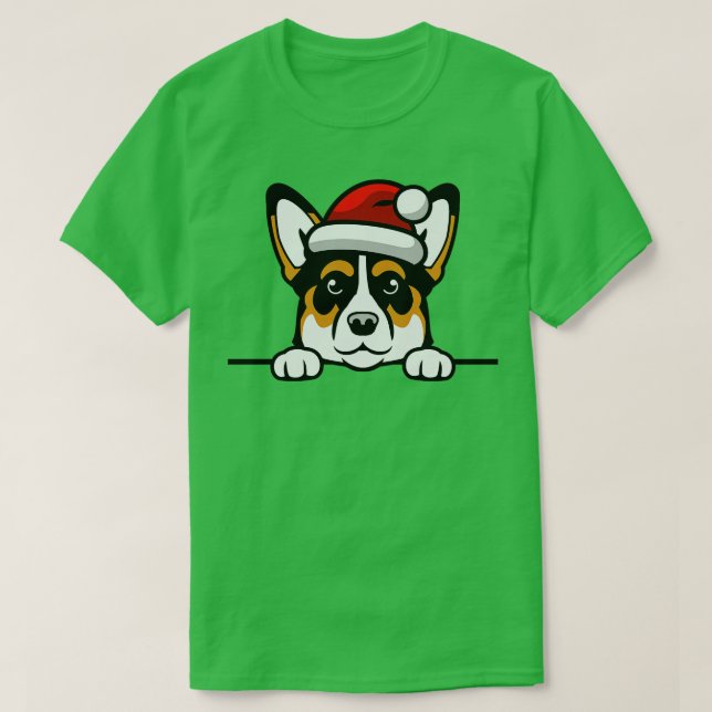 hund, söt jultomte (29) t shirt (Design framsida)