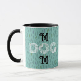 Hund söta trendig mugg typografi svart blått