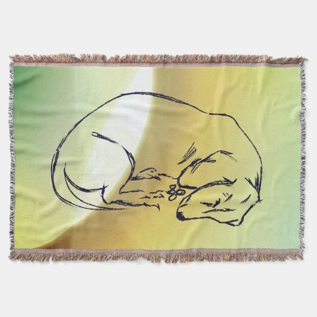 Hund, sovande dachshund hund kastfilt filt (Framsidan)