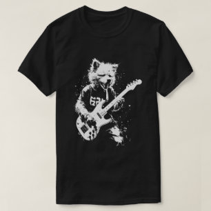 Hund Spela Guitar 90s Grunge Punk Sten & Roll T Shirt