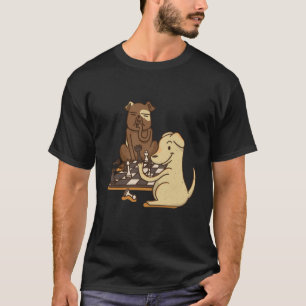 Hund spelande schack t shirt