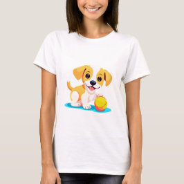 Hund Spelar Boll T Shirt