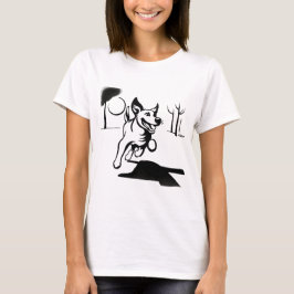 Hund Spelar Boll T Shirt