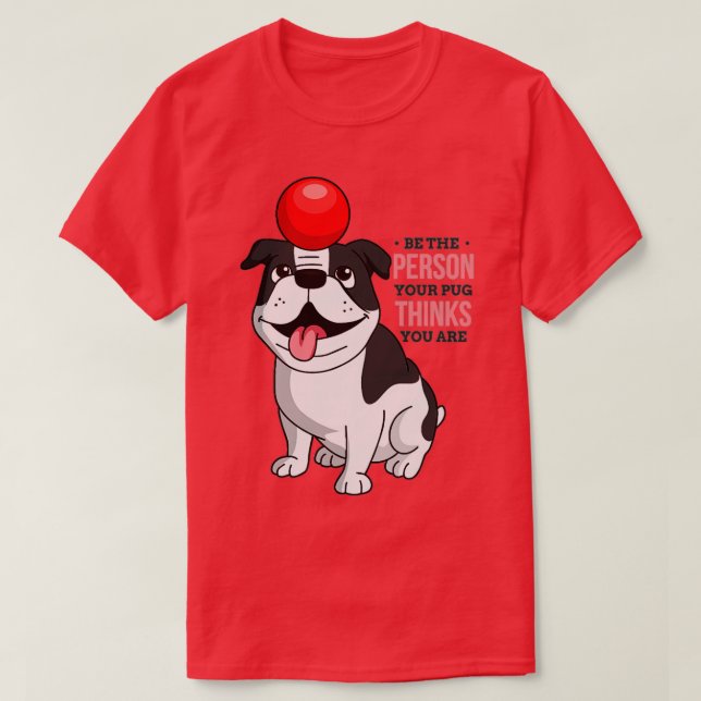 Hund spelar med en röd Boll T Shirt (Design framsida)