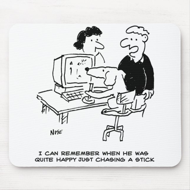 Hund spelas upp på en dator musmatta (Framsidan)