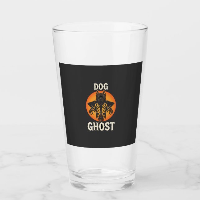 Hund Spök Halloween Skräck Vektor Glaskopp (Framsida)