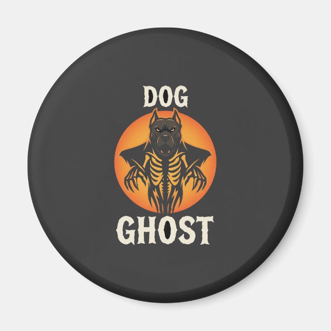 Hund Spöke Halloween Skräck Vektor Magnet (Framsidan)
