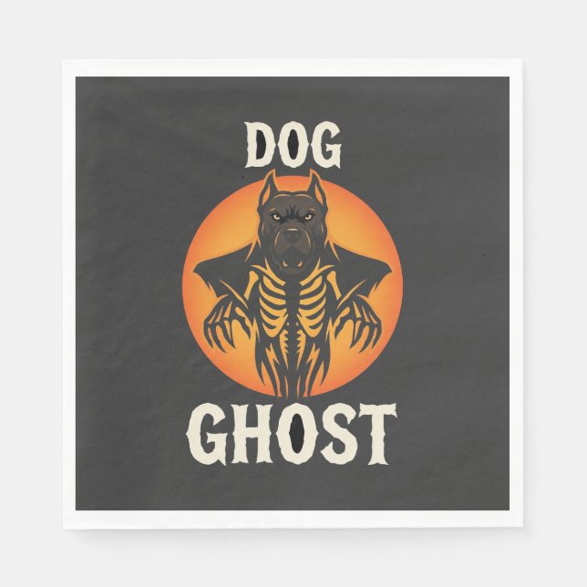 Hund Spöke Halloween Skräck Vektor Pappersservett (Framsidan)