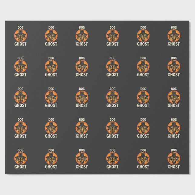 Hund Spöke Halloween Skräck Vektor Presentpapper (Platt)