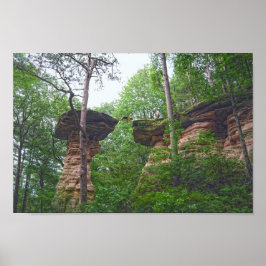 Hund springer från Stand Rock i Wisconsin Dells Poster