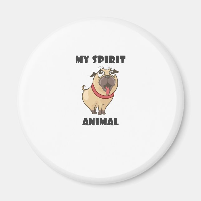 hund-sprit-animaliska-vit magnet (Framsidan)