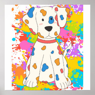 hund stänk färg poster