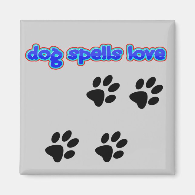 Hund Stavar Kärlek Magnet (Framsidan)