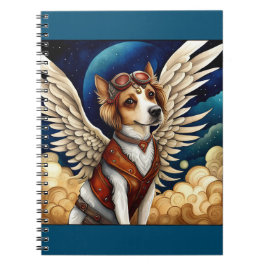 Hund steampunk vingar anteckningsbok
