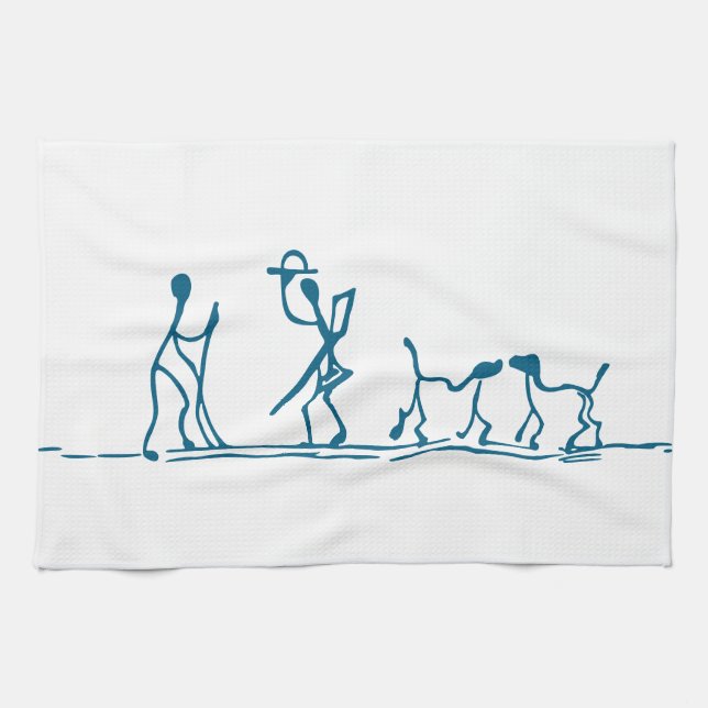 Hund Stick figur Kitchen Towel Kökshandduk (Horisontell)