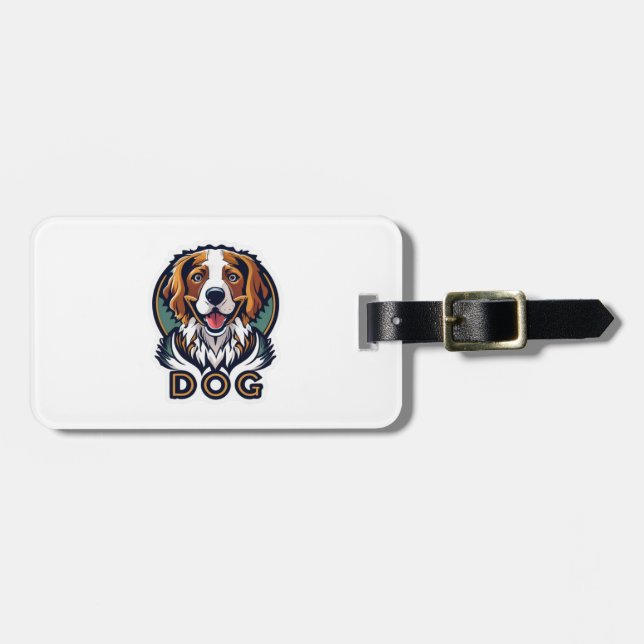 Hund Sticker Bagagebricka (Horisontell Framsida)