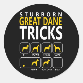 hund | Stubborn Great dane-stammarna Runt Klistermärke