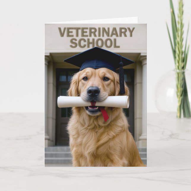 Hund Student från veterinärskolan Kort (Framsida)