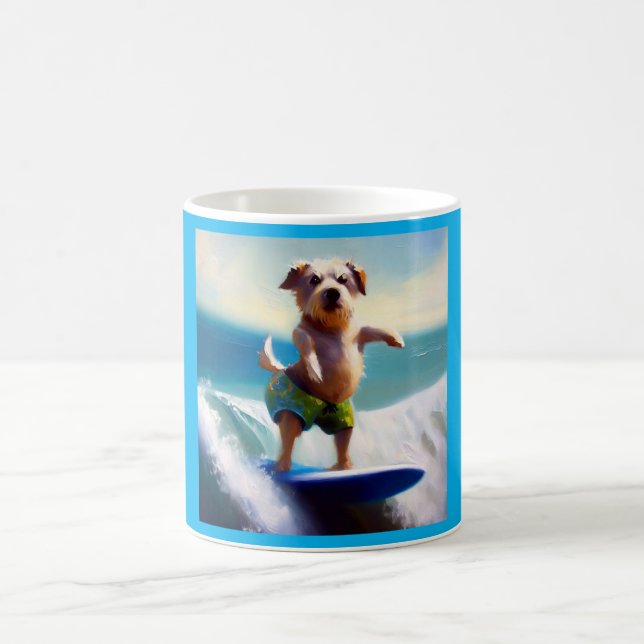 Hund Surfing Kaffemugg (Center)