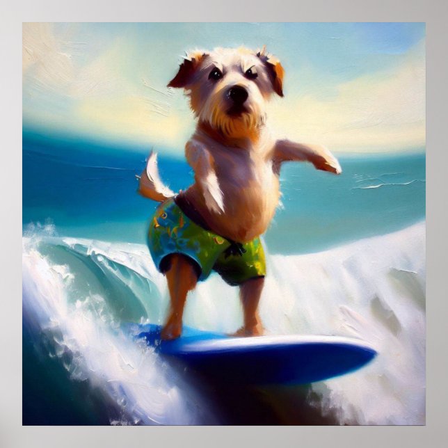 Hund Surfing Poster (Framsidan)