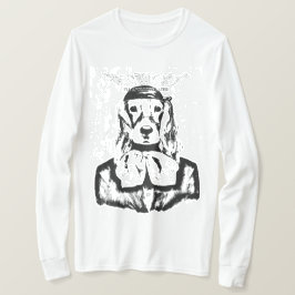 HUND (SVART OCH VITT), lång T Shirt