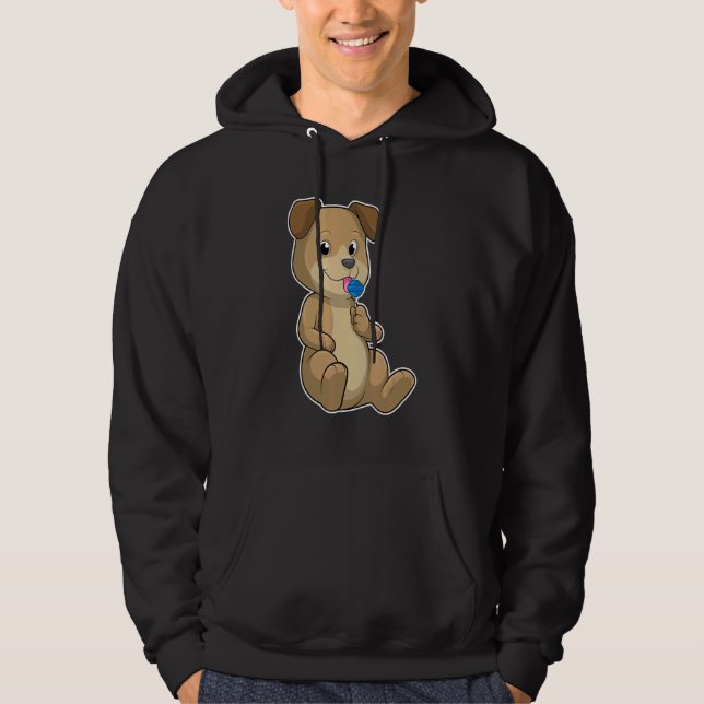 Hund Sweets Lollipop Hoodie (Framsida)
