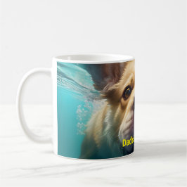 Hund Swimming med blommor Kaffemugg